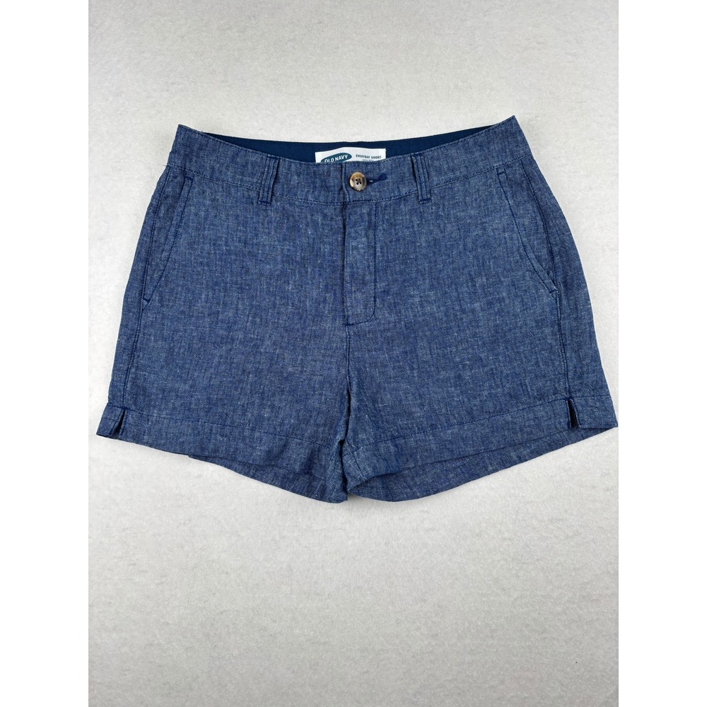 Old Navy Shorts Womens 2 Linen Blend High Rise Coastal Casual